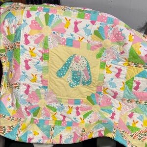 Colorful Bunny Patchwork Quilt